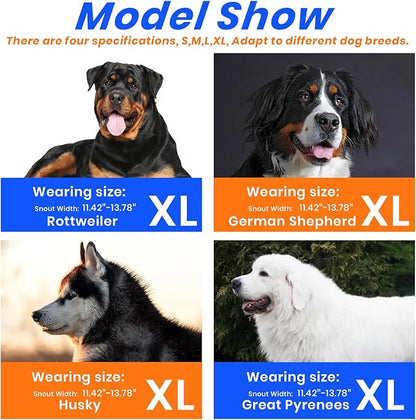 Dog Muzzle, Basket Muzzle for Small Medium Large Dogs, Anti-Biting and Chewing, Lightweight & Sturdy Cage Design, Allows Panting & Drinking, Ideal for Grooming & Training(Blue Size XL)