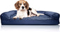Furhaven Orthopedic Dog Bed for Medium/Small Dogs w/ Removable Bolsters & Washable Cover, For Dogs Up to 35 lbs - Quilted Sofa - Navy (Blue), Medium