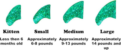 40 Pack Soft Nail Caps for Cat Claws Seafoam Glitter Large