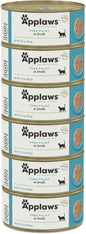 Applaws Natural Wet Cat Food in Broth, Limited Ingredient Canned Wet Cat Food, No Additives, Made with Natural Ingredients, Tuna Fillet Broth (6 x 5.5oz Cans)