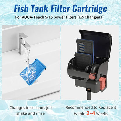 9 Pack Assembled Aquarium Filter Cartridge for Marineland Rite-Size A, Fish Tank Filters Cartridges Fit for Aqua-Tech EZ-Change #1, 5-15 Power Filter and for Marineland Penguin Power Filters 75 & 100