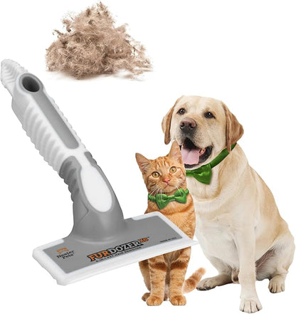 FurDozer X6 Pet Hair Remover & Auto Detailing Tool - Cat & Dog Hair Remover for Carpets, Car Interiors, Couches, Bedding, & Furniture - Reusable Pet Hair Removal Tool for Cat and Dog Fur & Lint, Grey
