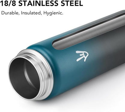 Enerbone 24 oz Insulated Water Bottle, Stainless Steel Bottle with Carrying Strap, Double-Wall Vacuum Insulation Design, Leakproof Sports Bottle with Straw, Keep Drinks Cold or Hot for Hours