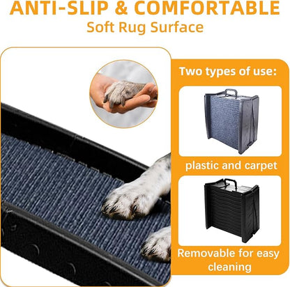 Dog Ramp for Car, Pet Ramp with Removable Non-Slip Pads for Large Small Medium Dog Cat, 60''x16'' Folding Pet Ramp to Get on Truck SUV Van Up to 150LBS, Car Ramp for Pets Outdoor Indoor