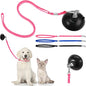 Frienda 4 Pieces Dog Bathing Tether with Suction Cup Pet Dog Grooming Tub Restraint Loops and Adjustable Cat Fixed Safety Rope for Pet Shower Bathing Grooming(Blue Black Pink)