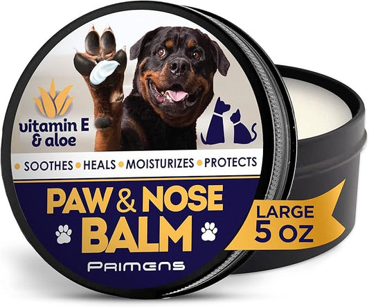Dog Paw Balm for Dry Cracked Paws – Lick-Safe Moisturizer and Organic Paw Wax with Aloe & Vitamin E – Hot Pavement and Winter Snow Protection – Nose Safe – for All Breeds
