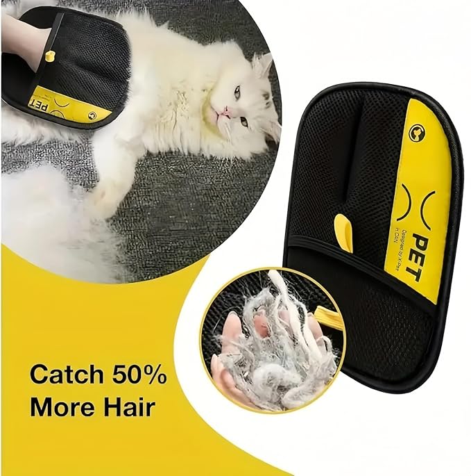 2PCS Pet Hair Remover Gloves, Pet Hair Removal Tool, Reusable Removal Tool for Couch, Furniture, Carpet, Car Seat, Cat Grooming Tools