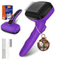 3 PCS Dog Grooming Brush Kit – Self Cleaning Slicker Brush for Shedding Short & Long Haired Dogs & Cats. Removes Loose Fur, Undercoat, Mats, Tangles for Small, Medium & Large Pets. Purple