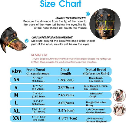 Dog Muzzle, Mesh Soft Muzzle for Small Medium Large Sized Dogs, Breathable Adjustable Puppy Muzzles for Scavenging Biting Licking and Chewing, Allows Panting and Drinking (Reflective Mesh, M)