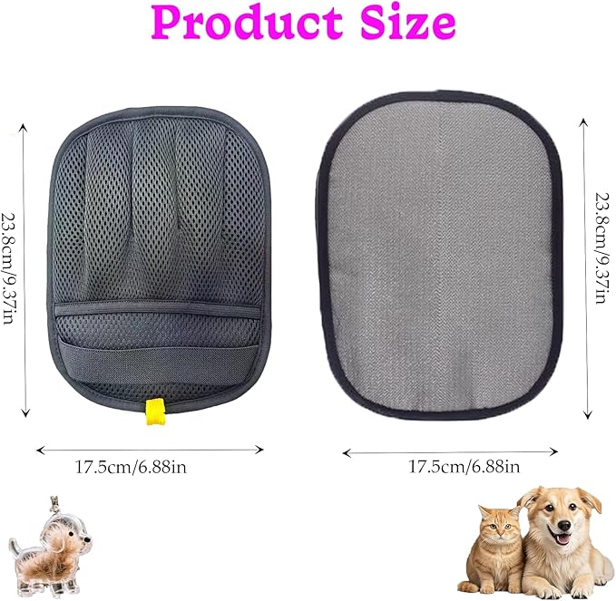 2Pcs Five-Finger Pet Hair Removal Glove for Dogs,Reusable Cat Grooming Gloves,Pet Hair Collector Keychain,Electrostatic Pet Hair Removal Tool for Furniture,Car,Couch,Carpet,Essential Pet Supplies