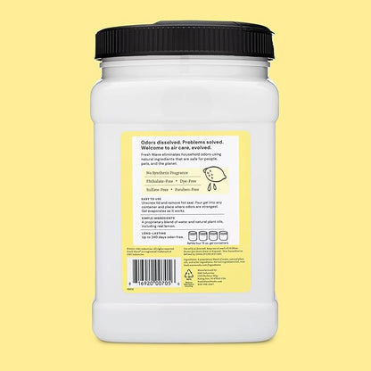 Fresh Wave Lemon Odor Removing Gel Refill, 63 oz. - Safer Odor Absorbers for Home, Natural Plant-Based Odor Eliminator, Every 15 oz. lasts 30-60 Days, For Cooking, Trash & Pets