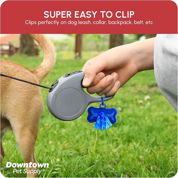 Downtown Pet Supply Rainbow Paw Print Poop Bags (520 CT & 2 Dispensers) - Leak-Proof, Unscented, Clips to Dog Leashes & Harnesses