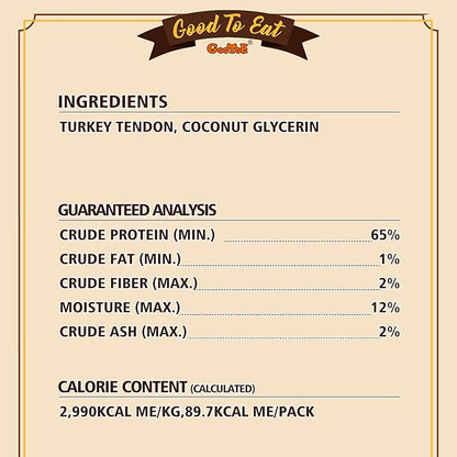 Gootoe Turkey Tendon Dog Treats, Stick (M) 3.17 oz, USA-Sourced Turkey Tendon, Natural Snack, Premium Puppy Chews, Hypoallergenic, Rawhide Free, Reseal Value Bags, Size for Medium Dogs