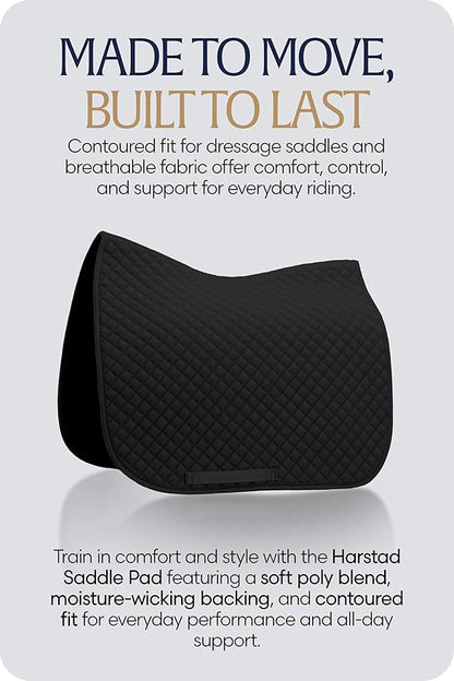 Equinavia Harstad Dressage Saddle Pad | Classic & Durable | Moisture-Wicking Tricot Backing