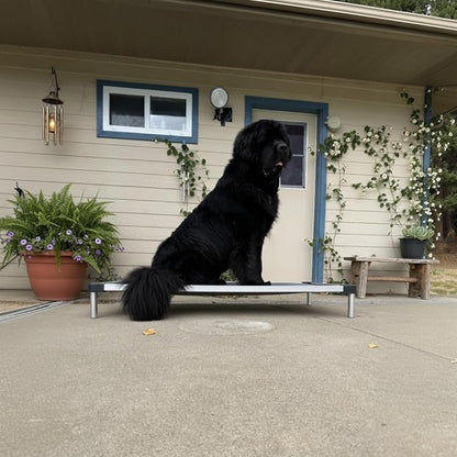 FXW TitanNest Chew-Proof Elevated Dog Bed, Raised Cot for Indoor/Outdoor/Camping Use, Durable & Washable Padded Pet Bed for Large Dogs, 50.0" L x 31.0" W x 7.3" H, Gray