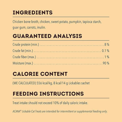 ACANA Lickables Cat Treats Chicken Recipe .5oz Tubes (5 Count)