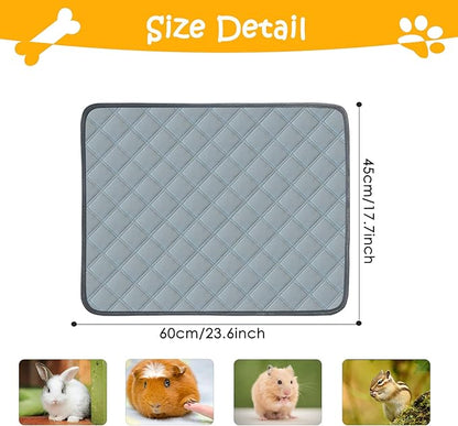 4 Pack Guinea Pig Cage Liners Washable Super Absorbent Guinea Pig Bedding Waterproof Reusable Guinea Pig Pee Pads Anti Slip Mat for Small Animals Rabbit Hamster Rat - 24" x 18"