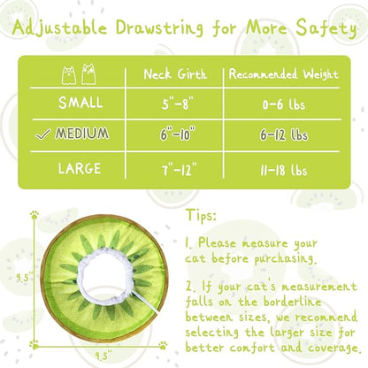 ANWA Adjustable Cat Cone Collar Soft, Cute Cat Donut Collar After Surgery, Kitten Recovery Cones to Stop Licking