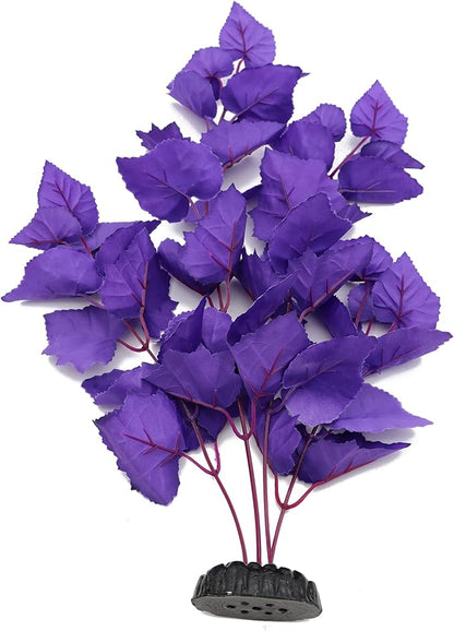 ALEGI Silk Aquarium Plants, 16 Inch Artificial Silk Plants Decorations for Fish Tank,Aquarium Décor Plastic Plants (Purple, 2 Pack)