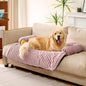 FUNNY FUZZY Pet Couch Cover for Sofa, Calming Dog Bed for Couch, Fluffy Plush Dog Couch Mat for Furniture Protector for Large Medium Small Pets, 47×37 in, Pink