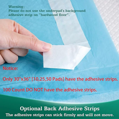 50 Count Bed Pads with Adhesive Strip 30"x36" Thicken Elderly Adults Incontinence Underpads Disposable, Heavy Duty Absorbent Chucks Waterproof, XL Extra Large Puppy Pee Training Pad