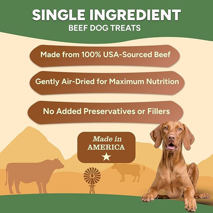 Gaines Family Farmstead Beef Chips for Dogs – 6 oz, Natural Single-Ingredient Dog Treats, High-Protein Rawhide-Free Chews, Healthy Grain-Free Snacks, Made in USA