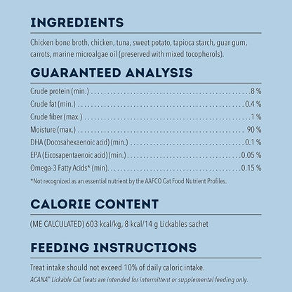ACANA Lickables Cat Treats Chicken & Tuna Recipe .5oz Tubes (5 Count)