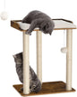 FourFurPets 26.7in Large Cat Tree Tower Condo, Cat Scratch Posts for Indoor Cats, Big Plate, Three 23.6in Full Sisal Scratching Posts, Rustic Brown
