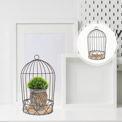Farmhouse Birdcage Candle Holder Bird Cage Decor Lanterns Decorative Metal Candlestick Vintage Bird Cage Planter Holder Tealight Hanging Birdcage Lantern Flowerpot for Wedding Table Decor
