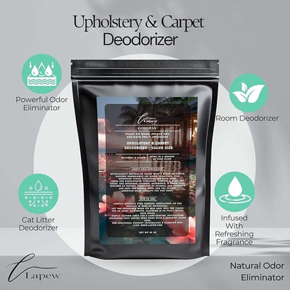 Goddess Carpet Freshener Powder Refill 36 oz | Powerful Odor Eliminator for Home | Upholstery Deodorizer | Carpet Deodorizer | Pet Urine | Cat Litter Box | Sweet Grace Fragrance