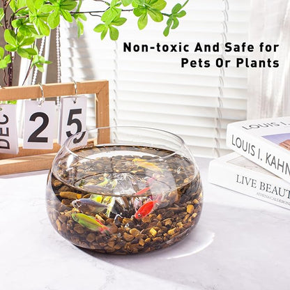 3 Lb Tiger Eye Aquarium Gravel Rocks Polished Tumbled Crushed Stones, Natural Crushed Stone Crystal Chips Decorative for Fish Tank||Vase Filler|Succulent Plants Decor, 6mm-9mm