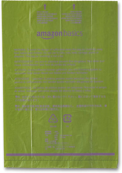 Amazon Basics Dog Poop Bags with Dispenser, 540 Count, Enhanced for Guaranteed Leakproof, Lavender Scented, Includes Leash Clip