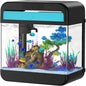 Fish Tank Aquarium 2.2 Gallon with Adjustable 3 Colors Lighting 3 in 1 Pump with Filteration, Oxygenation, Water Circulation Triple Function, HD Float Glass, Leak-Proof Thickened Base