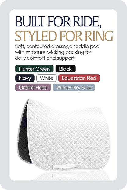 Equinavia Harstad Dressage Saddle Pad | Classic & Durable | Moisture-Wicking Tricot Backing