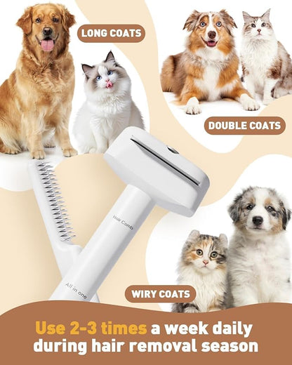 3-in-1 Dog Brush for Shedding, Multifunctional Deshedding Dog Brush for Short Haired Dogs and Cats, Pet Combs for Grooming Matting, Effectively Deshedding and Removes Dirt for Pets