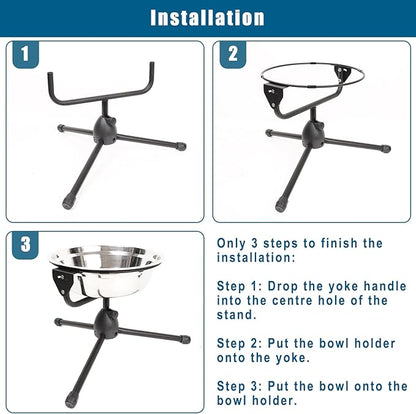 2 Pack Elevated Dog Bowls with Adjustable Metal Stand,Large Size for Dogs Between 60 and 100 lbs, 0.8 Gal 3 Liter,Stainless Steel Dog Food Water Bowl,Height Adjustable Non-Slip Raised Dog Bowl Set