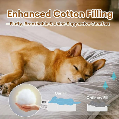 FUNNY FUZZY 2 in 1 Dog Bed Crate Pad Mat, Washable Reversible Pet Floor Mats,Fluffy Kennel Pad for Small Large Sized Dog,Indoor Cats,Sleeping Mattress, 29.9" × 18.9", Midnight Blue