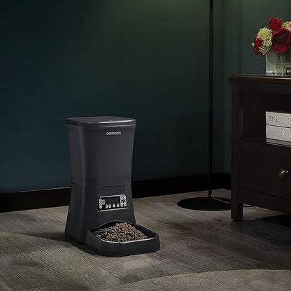 DOGNESS 9L Dog Feeders for Large Dogs, Automatic Dog Feeder with Timer Extra Large, Programmable Auto Pet Food Dispenser Feeder, Portion Control, Voice Recording, Battery and Plug-in Power (Black)