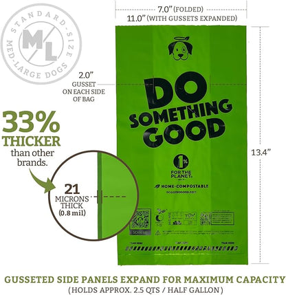 Doggy Do Good Poop Bags for Dogs (360Ct), Easy Open Dog Poop Bags Rolls, Certified Home Compostable
