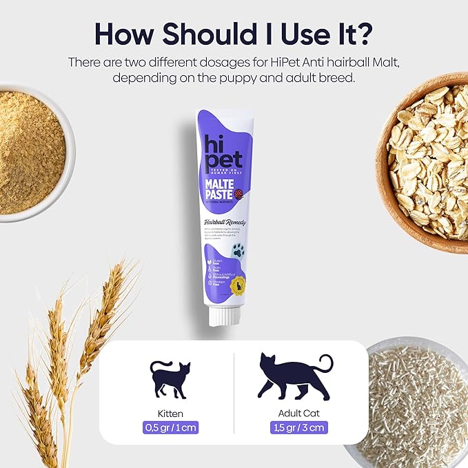 Anti-Hairball Malt, Cat Treats Lickable, Hairball Treatment for Cats, Supports Digestive System, 2.65 Oz (Pack of 3)