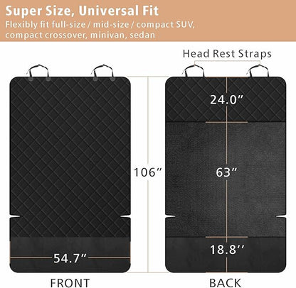 F-color SUV Cargo Liner for Dogs, Upgraded Extra Large Water Resistant Pet Cargo Cover Dog Seat Cover Mat for SUVs with Bumper Flap Protector, Non-Slip, Wear-Proof, Universal Fit, Black