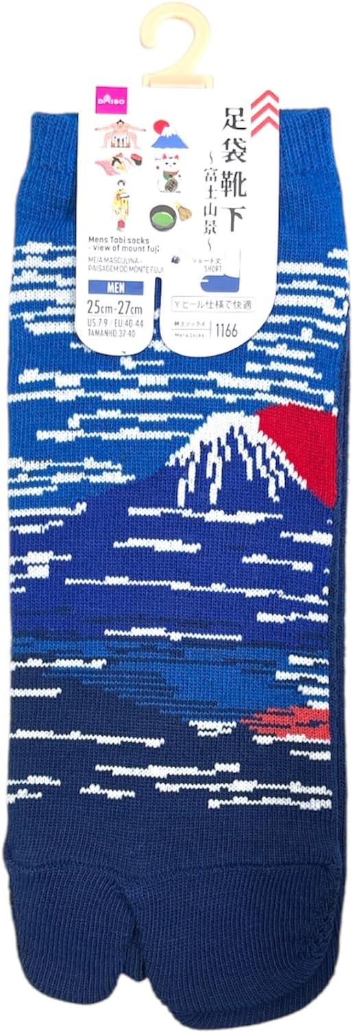 Japan Style Tabi Socks for Split Toe, Comfortable Tabi Toe Socks for Unisex Mt. Fuji, Lucky Cat, Sushi, Sumo, Ukiyoe, Hokusai