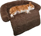 GGIB Calming Dog Bed Fluffy Plush Dog Mat for Furniture Protector with Removable Washable Cover for Large Medium Small Dogs and Cats (Medium, Coffee)