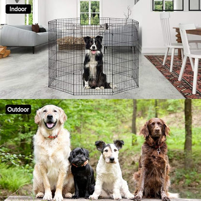 48 Tall Dog Playpen Crate Fence Pet Play Pen Exercise Cage -8 Pane