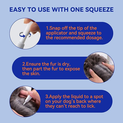 Flea and Tick Prevention for Dogs, Addcool Dog Flea and Tick Treatment, Flea & Tick Control Topical Drops, 3 Doses, Vet-Recommended(5-22 lbs)