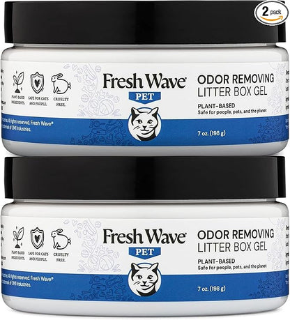 Fresh Wave Odor Removing Litter Box Gel, 7 oz. |Pack of 2 | Safer Pet Odor Eliminator for Home and Litter Box Area