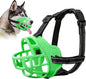 Dog Muzzle for Large Dogs, Breathable Basket Muzzles for Small, Medium and X-Large Aggressive Dog, Allows Panting Drinking, Suitable for Grooming Trimming Training (4, Luminous Green)