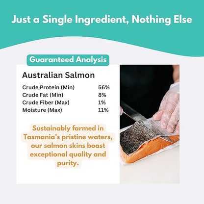 ALFIE'S TREATOS Salmon Skin Treats for Dogs & Cats (5.3 oz, 2x2.65 oz), Value Bundle, Air-Dried Fish Skin Dog Treats, Omega-3 Food Topper & Training, Single Ingredient, Freeze-Dried Alternative