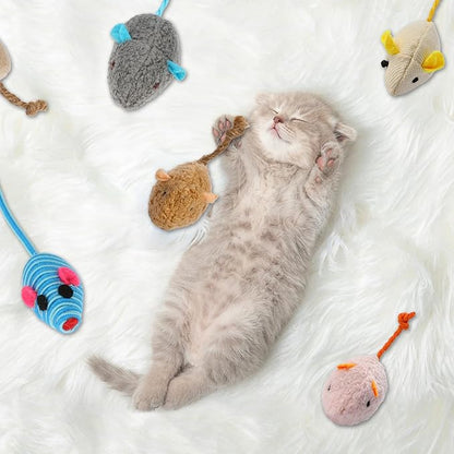 10 Pack Cat Mice Toys Catnip Toy Cats Mouse Plush Cat Toys Mouse Interactive Toy Catnip-Filled Mice Toys Biting Toys for Cats for Indoor Cats Realistic Design 10 Color