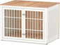 42" Heavy Duty Dog Crate Furniture for Large Dogs, Metal Kennel for High Anxiety Dogs, White Wooden Cage Furniture Indoor, Decorative Dog Kennel End Table, XL